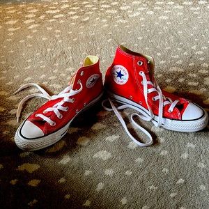 Converse Chuck Taylor All Star Classic Unisex High Top Red Shoes - Size US 7